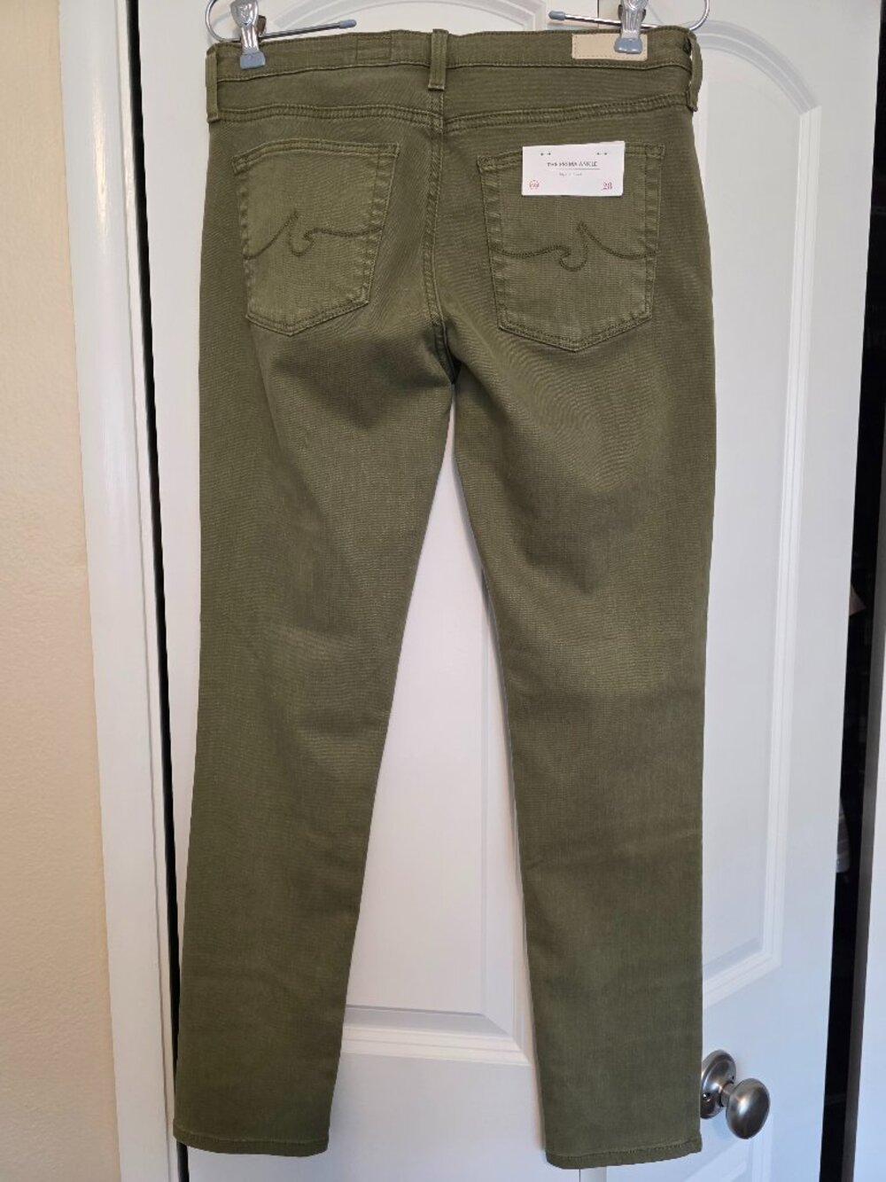 AG Adriano Goldschmied The Prima Jeans Cigarette Leg Ankle 28R NWT Sage Green